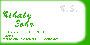 mihaly sohr business card